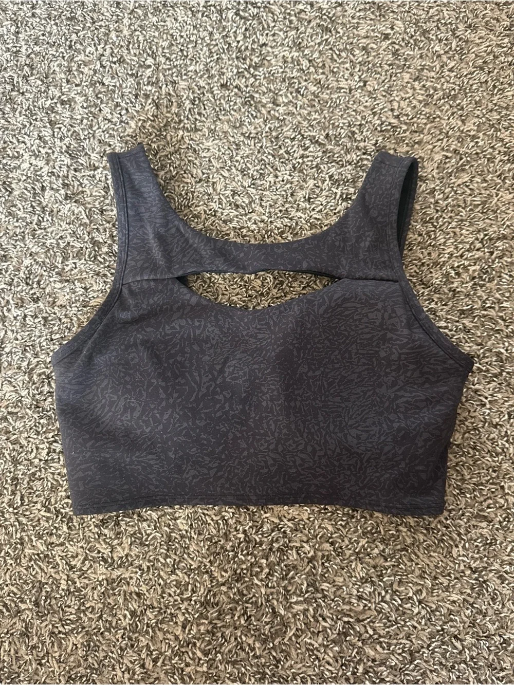 lululemon athletica Black Textured Cutout Tank Top